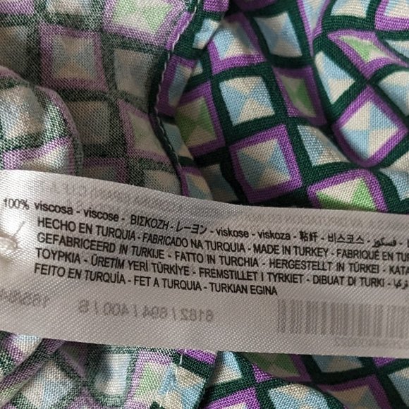 BERSHKA Women's Long Sleeve Button Down Crop Top Blouse Size S  Multi Print - Picture 6 of 7